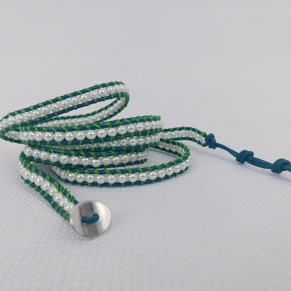 Blue sea wrap bracelet - Picture 3 of 3